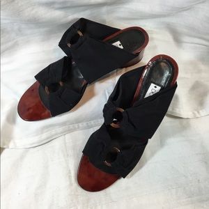 Woman’s chunky heels